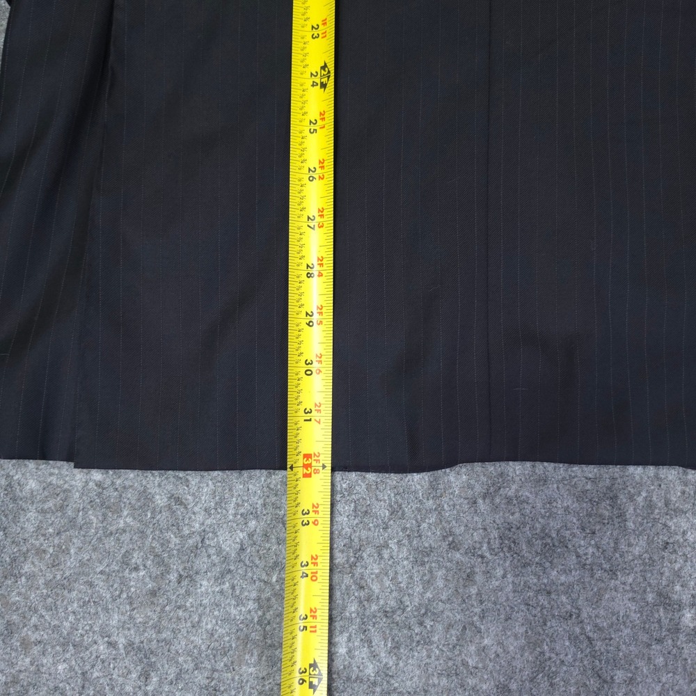 Canali Mens 3 Button Suit Dark Navy Pinstripe Made in Italy Wool  size 44R - Picture 13 of 16
